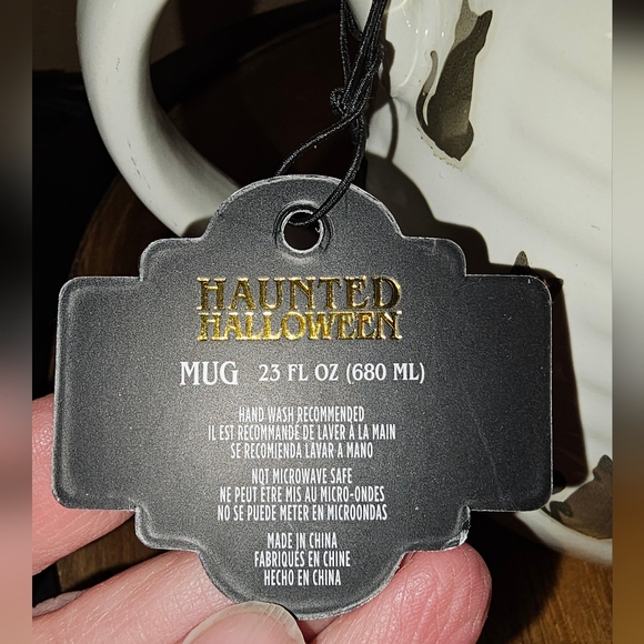 Set Of 2 Large Halloween Themed Ceramic Mugs - Cat And Pumpkin - Picture 8 of 9